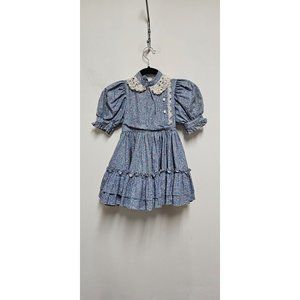 Mini World Inc Vintage Embroidered Prairie Dress Size 4 Made in U.S.A.